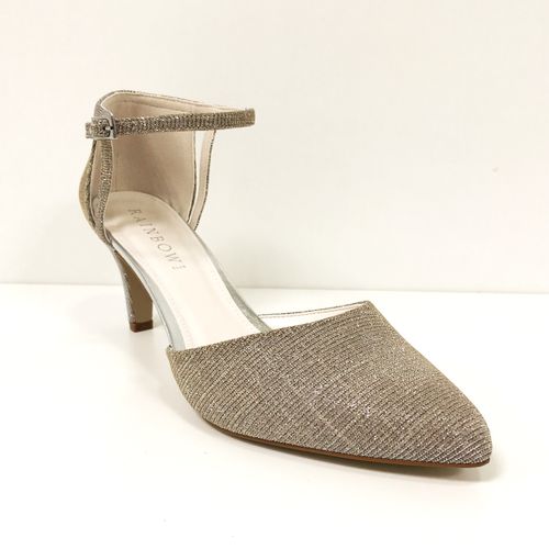 Metallic gouden schoen met lage hak