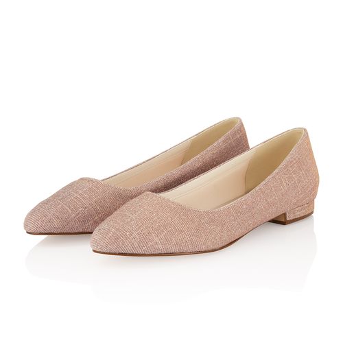 Paar roze Comfortabel gesloten ballerina in metallic kleuren
