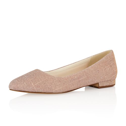 Roze Comfortabel gesloten ballerina in metallic kleuren