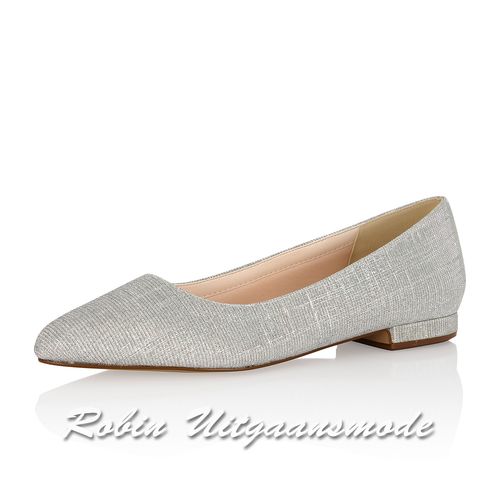 Zilverkleurige Comfortabel gesloten ballerina in metallic kleuren