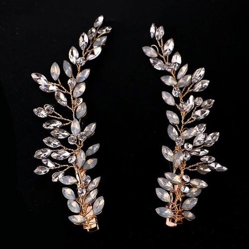 Elegante haarclips met opaalkleurige kristallen