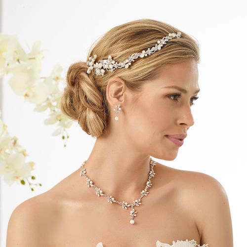 Bruidsdiadeem met parels en strass stenen