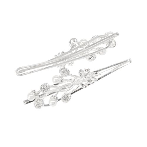 Haarclipset met parels en heldere kristallen