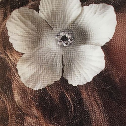 Speelse bloem met swarovski steentjes voor in je bruidskapsel