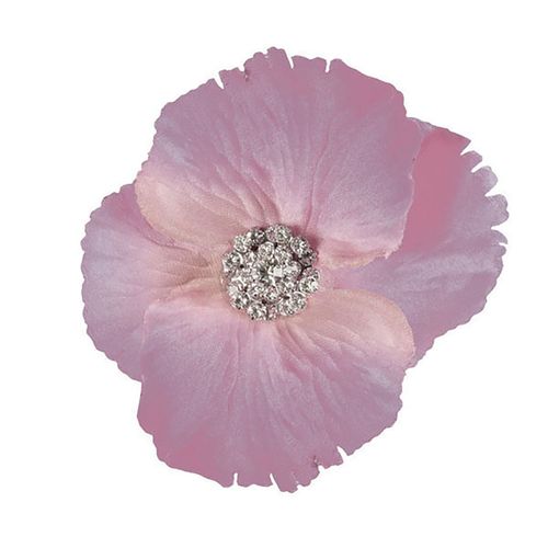 Roze bloem met swarovski steentjes voor in je bruidskapsel