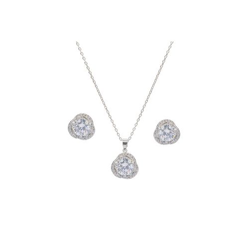 Sierlijke kristallen hanger set van ketting en oorbellen