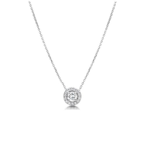 Subtiele sieraden set met ronde zirkonia hanger en knopjes