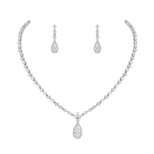 Luxe sieraden set compleet versierd met zirkonia kristallen