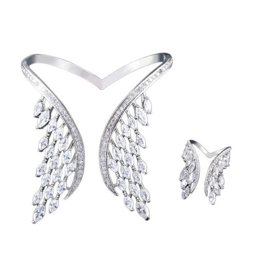 Set van ring met armband met verstelbare engelenvleugels