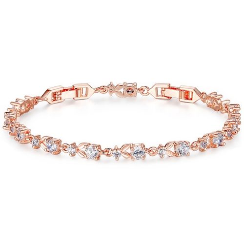 Rosegoud armband met kleine strass steentjes