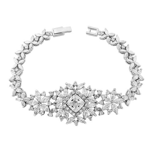 Statement armband met zilvergekleurde strass