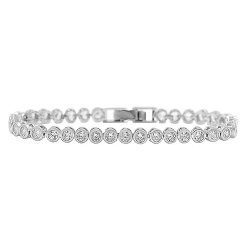 Glinsterende armband met heldere ronde zirkonia kristallen