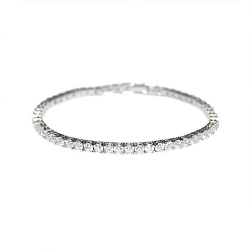 Tijdloze zirkonia armband met geschakelde kleine kirstallen