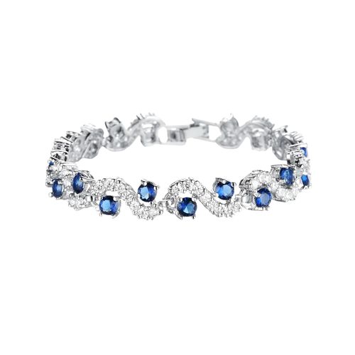 Kristallen armband met blauwe zirkonia kristallen