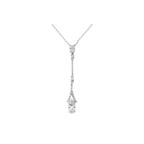 Ketting met lange hanger, versierd met zirkonia kristallen