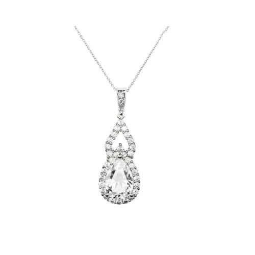 Halsketting met glamour hanger versierd met zirkonia kristallen