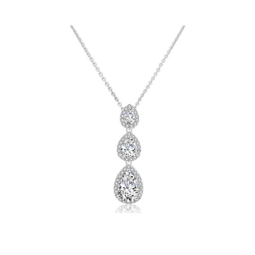 Kristallen druppel ketting met zirkonia steentjes