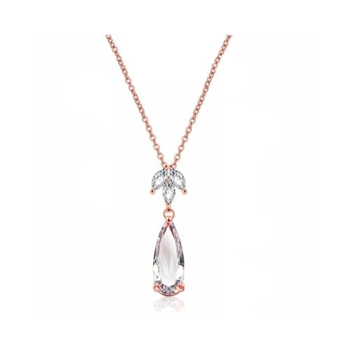 Stijlvolle roségoudkleurige ketting met zirkonia kristallen