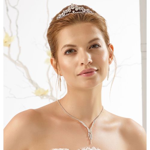 Bruidssieraden set volledig versierd met kleine strass steentjes