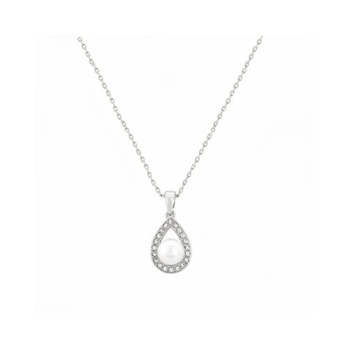 Ketting van de Sieradenset met parels en zirkonia kristallen