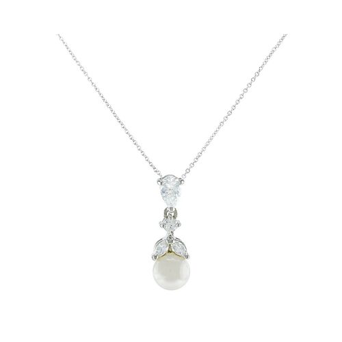Ketting van de Markies style sieraden set met parels en zirkonia kristallen