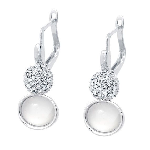 Oor hangertjes met strass en gladde steen