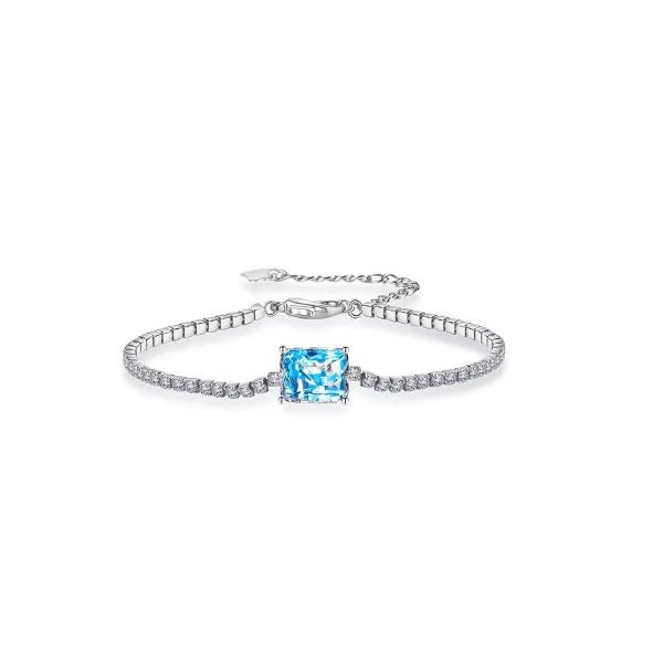 Armband van de Armband set vierkant geslepen roze kristal en oorbellen