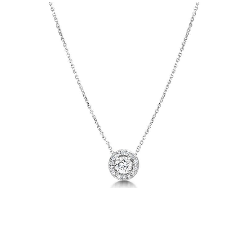 Subtiele sieraden set met ronde zirkonia hanger en knopjes