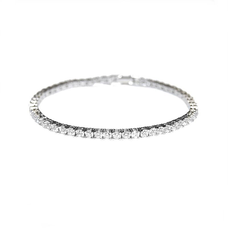 Tijdloze zirkonia armband met geschakelde kleine kirstallen